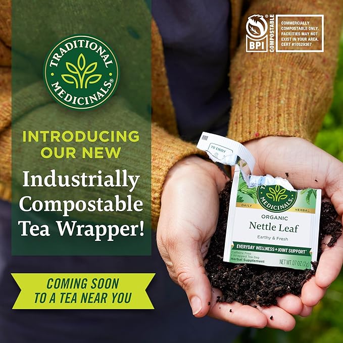 Traditional Medicinals Tea Organic Nettle Leaf Supports Joint Health 48 Tea Bags (3 Pack)