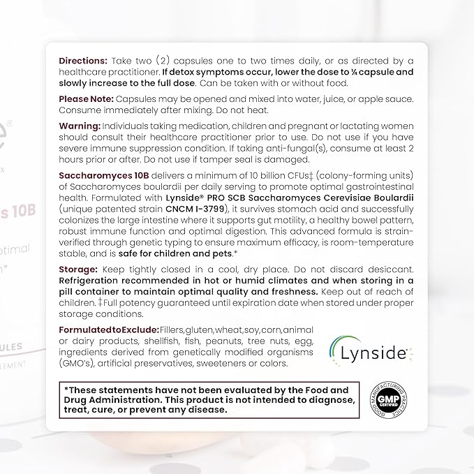 Saccharomyces Boulardii Probiotics 10 Billion CFU - Made in USA | No Fillers Patented Strain: Lynside CNCM I-3799 Probiotics for Men and Women | Pure TheraPro Rx - 240 Capsules