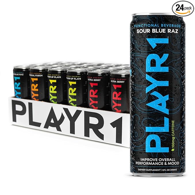 PLAYR1 Functional Beverage Caffeinated Variety 24 Pack