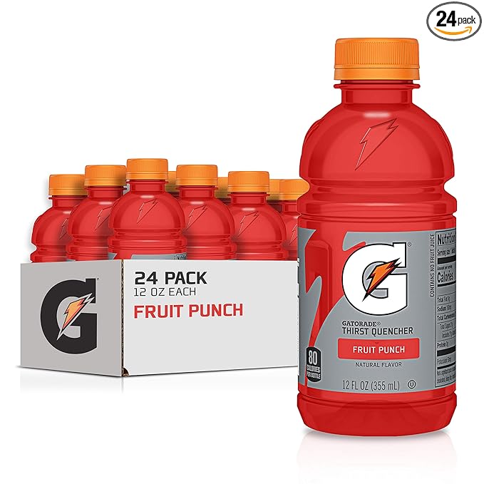 Gatorade Thirst Quencher Bottles Fruit punch 12 Fl Oz (Pack of 24)
