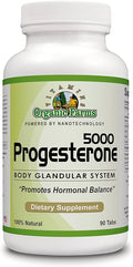 Organic Farm Vitamins Progesterone 5000 - Body glandular System Dietary Supplement 100% Natural Progesterone Pills - Formula to Balance Hormones - progesterone Supplement 90 Tablets