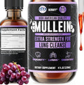 HERBIFY Mullein Drops - Lung Cleanse - Leaf Extract - Powerful Mullein for Immune Support Detox &amp Respiratory Support - Made in USA - Herbal Supplements - 4 Oz Grape Flavor