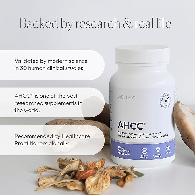 AHCC Supplement - Maximum Strength - Natural Immune Support Extract - Maintains Natural Killer Cell Activity - 20+ Human Research Studies - 60 Veggie Capsules (3 Pack)