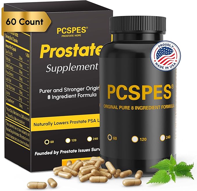 Prostate Supplements for Men - Lower PSA Levels Naturally with Saw Palmetto &amp 7 Pure Herbs - Bladder Control Supplements &amp Reduce Nighttime Urination 60 Count