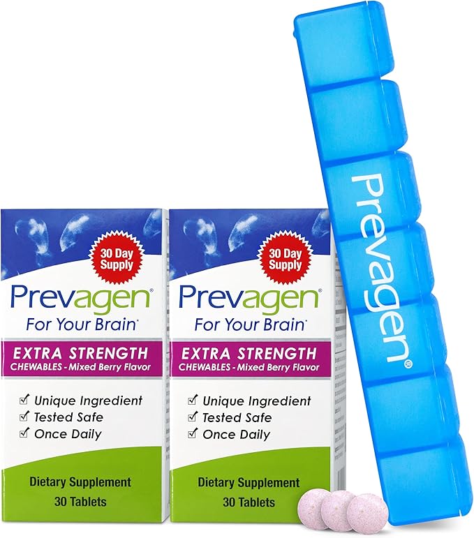 Prevagen Extra Strength - 60 Mixed Berry Chewables (2 Month Supply) 20mg of Apoaequorin Plus Vitamin D3