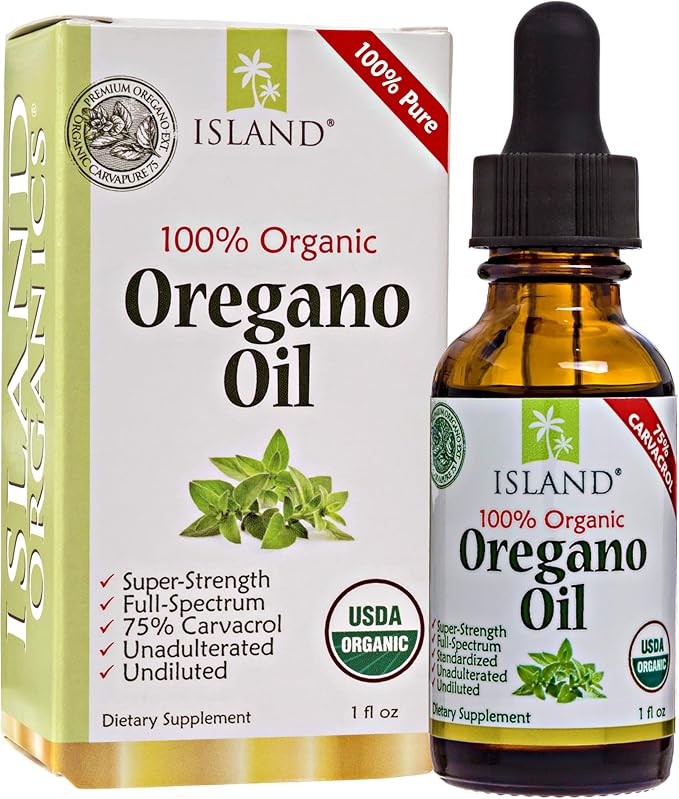 Oregano Oil Organic Liquid Drops - 100% Pure &amp Undiluted - USDA-Certified Organic (1 oz) 75% Carvacrol - Grown in Spain - Immune Support Supplement with Oil of Oregano.