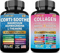 Shining Serenity Set Cortisol Support with Ashwagandha L-Theanine Magnesium Lions Mane GABA Bacopa Monnieri Collagen Biotin Keratin Hyaluronic Acid Quercetin