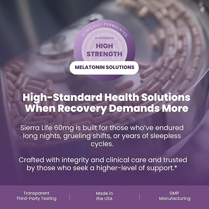60 mg High Dosage Melatonin in Easy-to-Swallow Capsules - 120 Servings