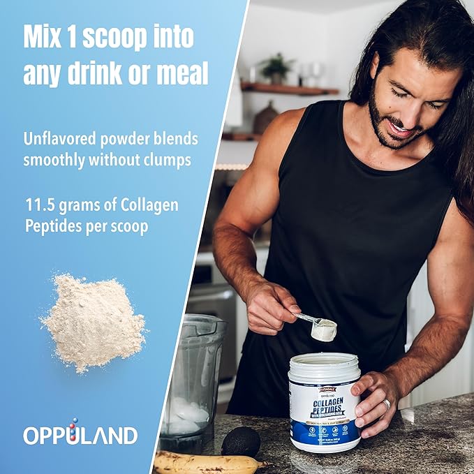 Collagen Peptides Powder with Hyaluronic Acid – Hydrolyzed Protein for Men &amp Women – Unflavored Collagen Supplement – Clean &amp Simple Ingredients – Skin Hair Nail &amp Joint Support - 483 g