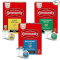 Community Coffee All Day Variety Pack with Decaf 72 Count Coffee Pods Medium Dark Roast Compatible with Keurig 2.0 K-Cup Brewers