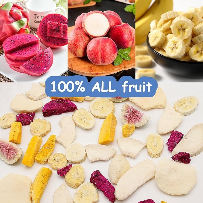 ONETANG Freeze-Dried Mixed Fruit 12 Pack Single-Serve Pack Non GMO Kosher No Add Sugar Gluten free Vegan Holiday Gifts Healthy Snack Blue Box 0.35 Ounce