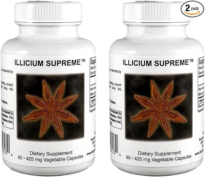 Supreme Nutrition Illicium Supreme 90 Pure Star Anise Vegetarian Capsules | Two Pack