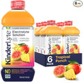 KinderLyte Electrolyte Solution for Kids and Adults - Hydration Drink Tropical Punch (33.8 fl oz 6 Pack) No Artificial Sweeteners or Flavors No Synthetic Dyes Vegan Non-GMO Gluten-Free