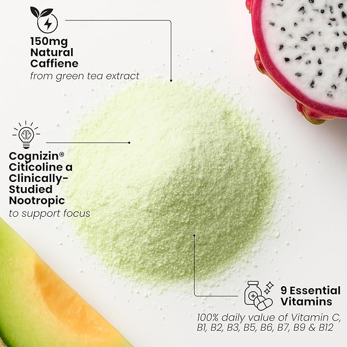 Karma Energy Drink – 12 Pack Melon Dragonfruit Caffeinated Water with Cognizin® Nootropics Vitamins &amp Immune Support Low Calorie