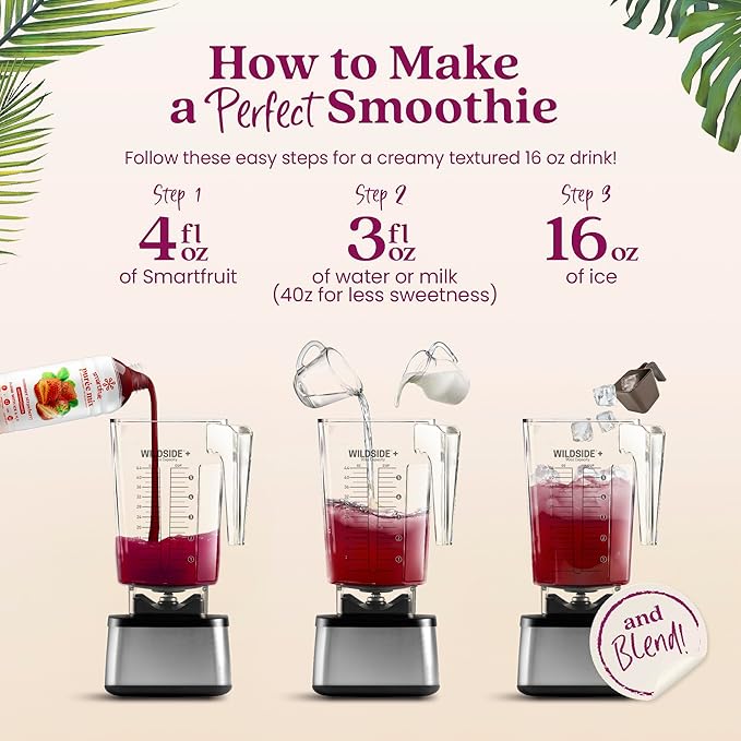 Smartfruit Summer Strawberry + Antioxidants – 100% Real Fruit Purée with Strawberries Apple &amp Pineapple – Great for Smoothies Juice Yogurt Cocktails Teas &amp More – 48oz