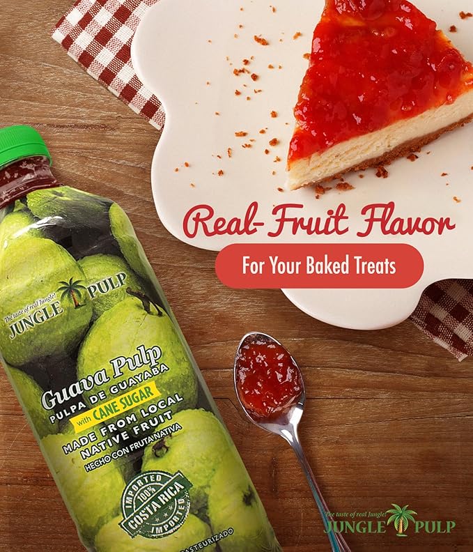 Jungle Pulp GUAVA Puree Costa Rica Blend Topping Flavoring Better than Syrup for Desserts Smoothies Margaritas Cocktails Juice and Shakes. 33.81 oz/ 1 Liter.