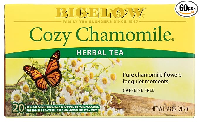 Bigelow Cozy Chammomile Herbal Tea 20-count (Pack of6) (Value Bulk Multi-pack)