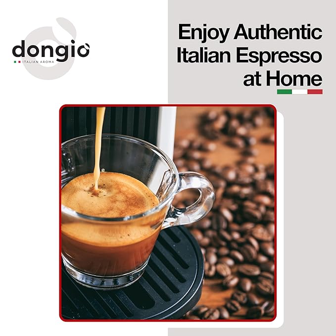 Dongiò Caffè Espresso Roma - 50 Easy Serving Espresso Pods (ESE 44mm) – Med-Dark Roast Coffee (Intensity 7/10) - Roasted and Blended in Italy
