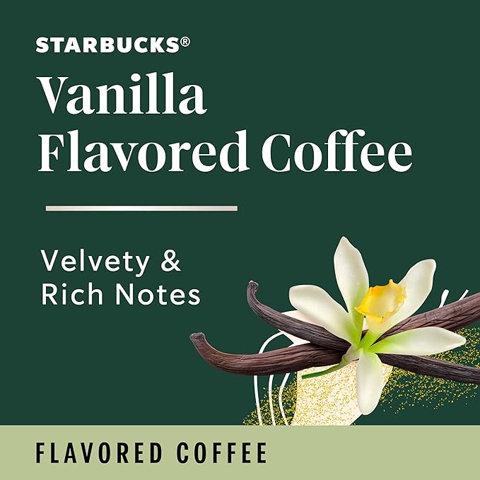 Starbucks Ground Coffee Flavored Hot or Iced Coffee Vanilla Six 11 oz Bags