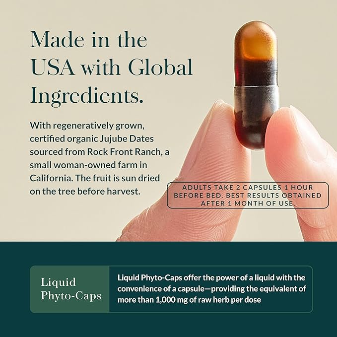 Gaia Herbs SleepThru - Sleep Support Supplement with Ashwagandha Root Magnolia Bark Passionflower &amp Jujube Date* - 60 Vegan Liquid Phyto-Caps (30 Servings)