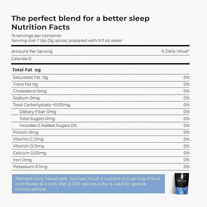 Michelle Peiret Sweet Dreams Sleep Tea Sleepy Blend Natural Bedtime Tea for Restful Nights Raspberry Flavored 15 Servings