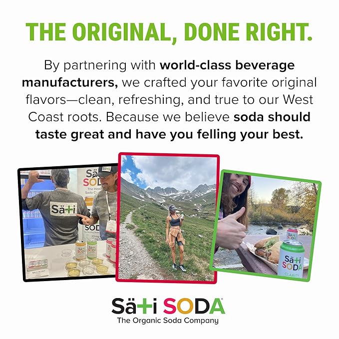 Sati Soda Lemon-Lime – Functional Soda with Ashwagandha &amp Rhodiola – Low Sugar (9g) Low Calorie Organic Adaptogen Drink – Healthy Soda Alternative – 12 Pack