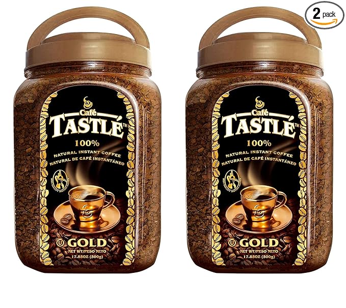 Cafe Tastle Gold Freeze Dried Instant Coffee 2 jars of 17.85 oz (35.70 Oz)