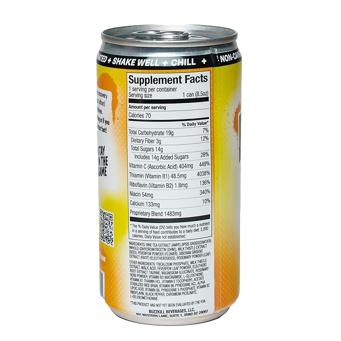 BuzzKill Recovery Drink Feel Better The Next Day 8.5 oz (Pack of 4)