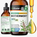 BIO KRAUTER® Perimenopause &amp Menopause Supplements for Women* - Vegan Motherwort Tincture 4 Fl.Oz 56-Day Supply for Natural Calm &amp Women's Wellness - Alcohol &amp Sugar Free - 650 mg per Serv