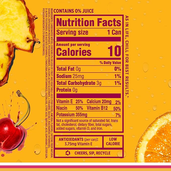Sparkling Ice Energy Power Punch 12Pk. Energy Drinks with Vitamins + Antioxidants Zero Sugar. 12 fl oz cans.