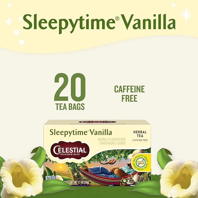 Celestial Seasonings Sleepytime Herbal Tea Vanilla Caffeine Free Sleep Tea 20 Tea Bags Per Box (Pack of 6)