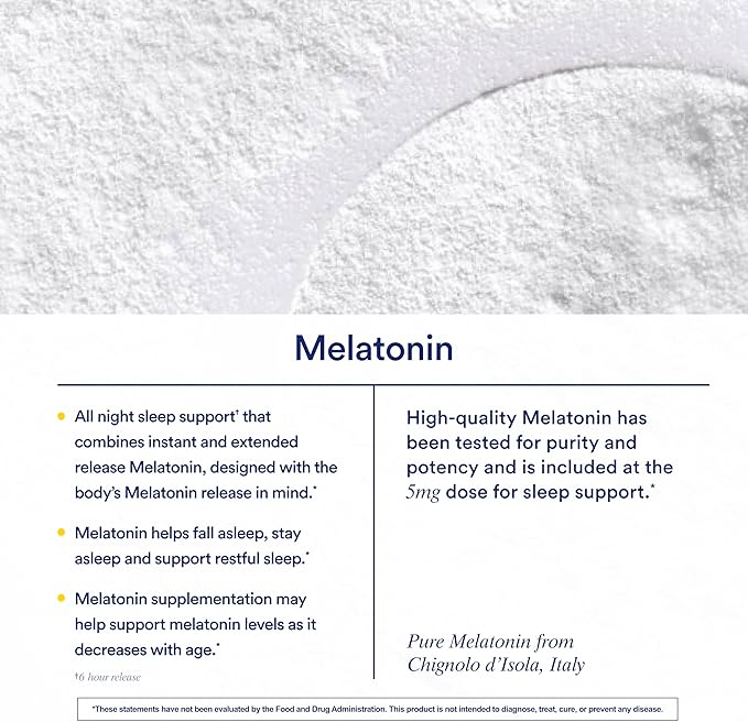 Ritual Sleep Bioseries™ Melatonin: Sleep Aid for Adults Sleep Supplement with Time Released Capsules Vegan Drug Free Sleep Vitamins for All Night Sleep Support 20 Capsules (Pack of 2)
