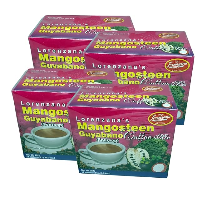 Lorenzana's Mangosteen Guyabano Coffee Mix 12 sachets x 21g (4 12 sachets)