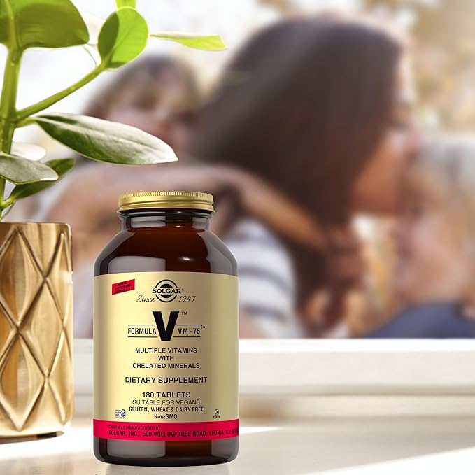 Solgar Formula VM-75 180 Tablets - Multivitamin with Chelated Minerals - Vitamin A B6 B12 C D E - Biotin Magnesium Calcium Iron Zinc - Vegan Gluten Free Dairy Free Kosher - 180 Servings