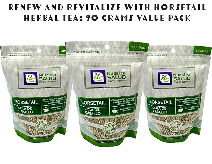 Horsetail Herbal Tea Cola De Caballo Te Value Pack (90g) Shave grass Tea 100 % Natural Caffeine Free Herb
