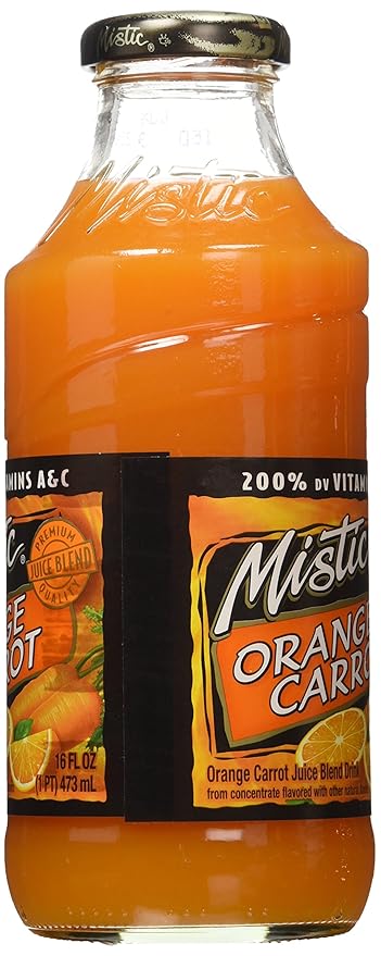Mistic Orange-Carrot Juice 16 Fl Oz (12 Bottles)
