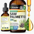 BIO KRAUTER® Saw Palmetto for Men &amp Women - Pure Vegan Liquid Drops Saw Palmetto 670 mg per Serving 2 Fl.Oz 28-Day Supply - Prostate Health Supplements for Men &amp DHT Blocker* - Alcohol &amp S