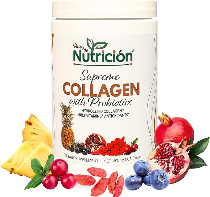Hydrolyzed Collagen Peptides Powder 12.7 Oz - Pure Collagen Supplement with Probiotics &amp Multivitamins – Collagen Protein Powder for Joint Support Hair Nails &amp Skin
