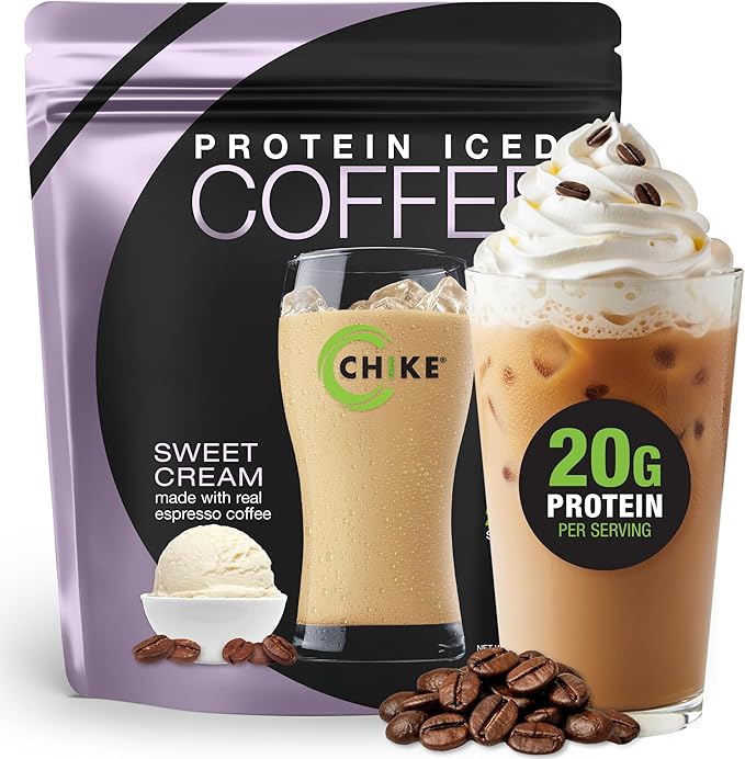 Chike Sweet Cream High Protein Iced Coffee 20 G Protein 2 Shots Espresso 2 G Sugar Keto Friendly and Gluten Free 14 Servings (17.8Ounce)