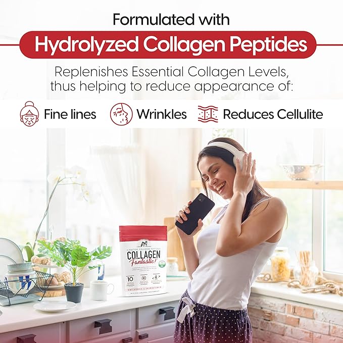 Collagen Peptides Powder Unflavored 2.2lb – Grass-Fed Bovine Protein for Joints Bones &amp Skin – Type I &amp III Hydrolyzed Collagen – Gluten-Free Non-GMO &amp Soy-Free – 90 Servings