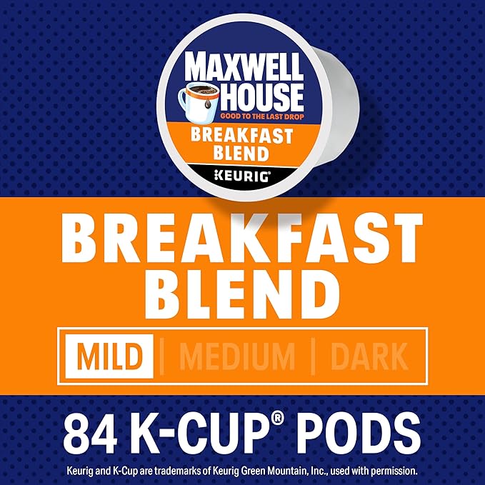 Maxwell House Breakfast Blend Mild Roast K-Cup Coffee Pods 84 ct Box