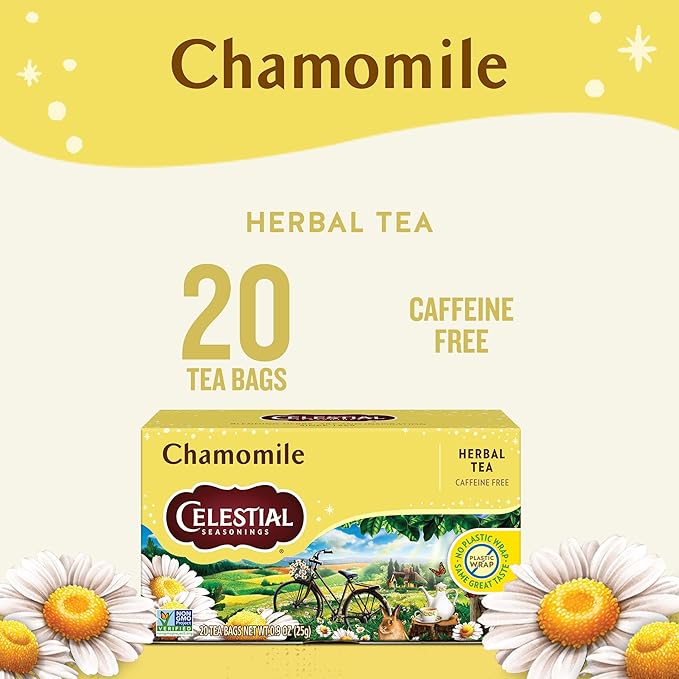 Celestial Seasonings Chamomile Herbal Tea Caffeine Free 20 Tea Bags Box (Pack of 6)