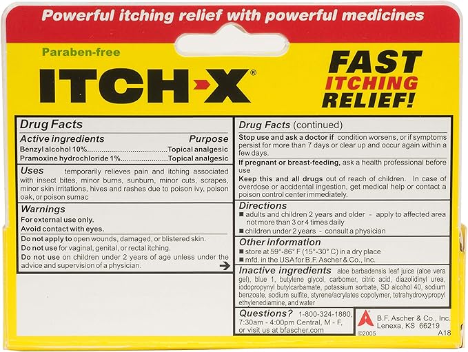 Itch-X Fast-Acting Anti-Itch Gel 1.25 Ounce (Pack of 4)