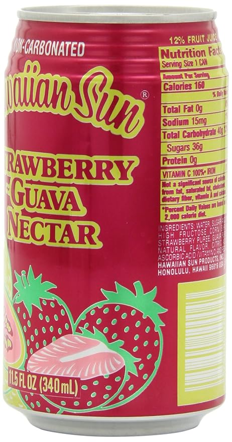 Hawaiian Sun Nectar Strawberry-Guava 11.5-Ounce (Pack of 24)