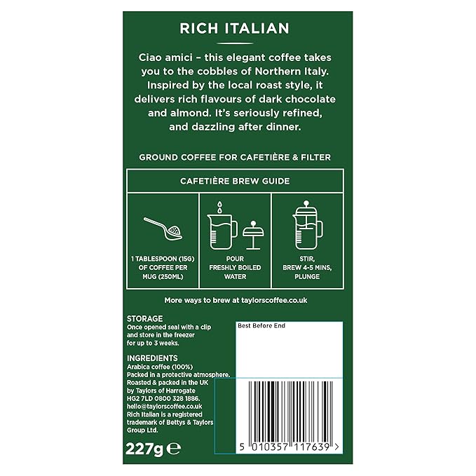 Taylors of Harrogate - Rich Italian Coffee - 227g (Case of 6)