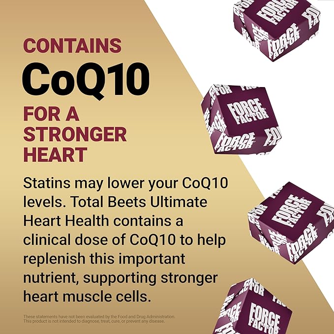 Force Factor Total Beets Ultimate Heart Health Chews for Blood Pressure Supportwith Beetroot PowderCoQ10B Vitamins &amp Grapeseed Extract for Blood Flow &amp EnergyBlack Cherry60 Soft Chews(Pa
