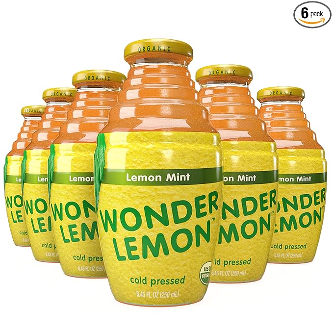 Wonder Lemon Organic Lemon Mint Cold Pressed Juice 8.45oz (6 Pack)