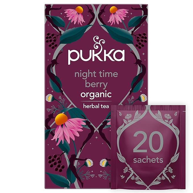 Pukka Tea Bags Organic (Night Time Berry Lemon Ginger and Manuka Honey Three Ginger Elderberry and Echinacea Supreme Matcha Green &amp Chamomile Vanilla and Manuka Honey) (1ea / 20ct) (Variety P