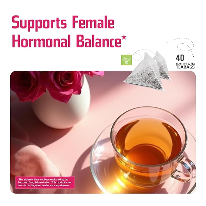 Newjiva Women's Wellness Herbal Tea - 40 Tea Bags Per Pack - All Natural - Caffeine Free - Includes Chamomile Moringa Shatavari Indian Gooseberry (Amla) fruit &amp more - GMP Certified Facility
