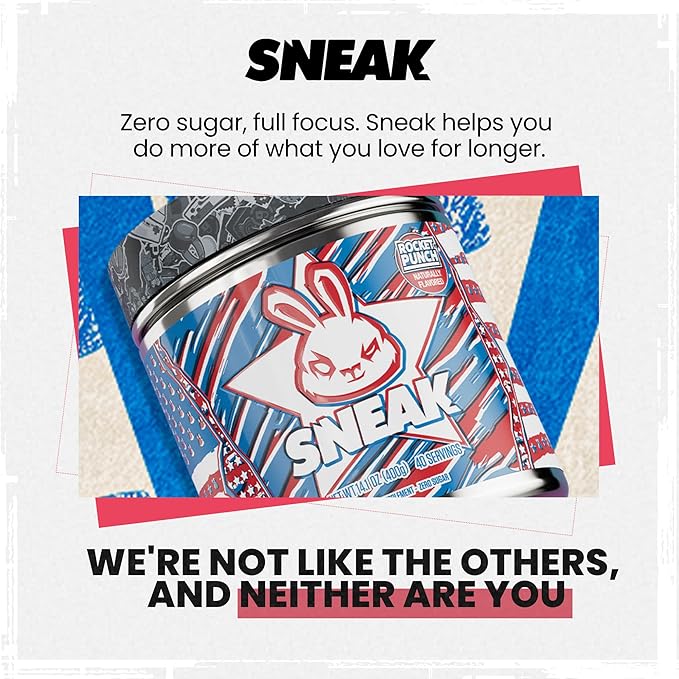 SNEAK Energy Drink Powder | Rocket Punch | No Sugar. No Nasties. Just Natural Caffeine Focus-Boosting Nootropics | 40 Servings